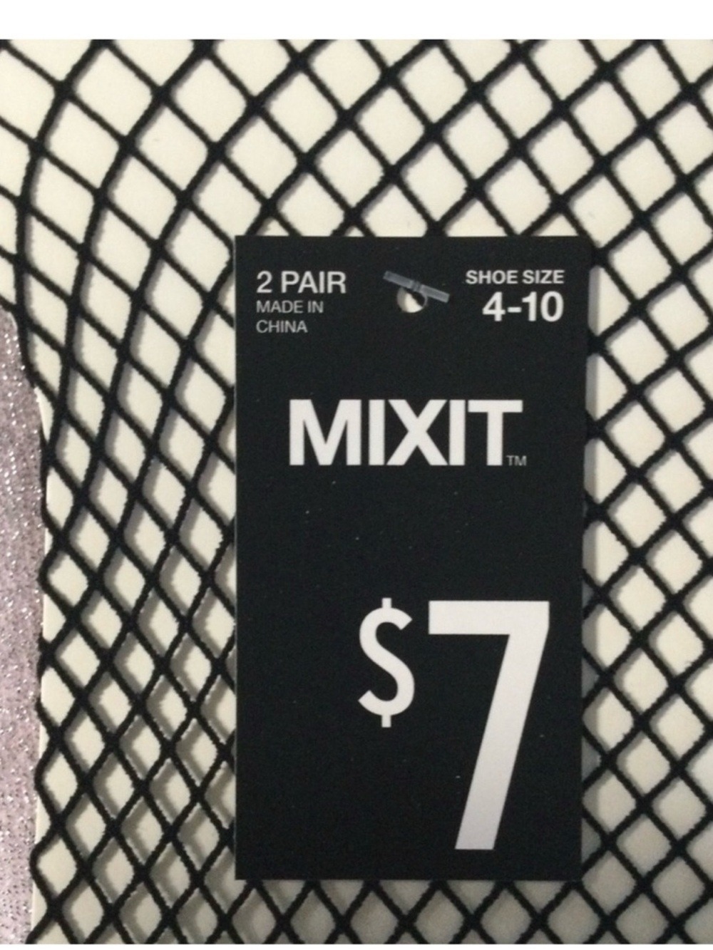Mixit Anklet Socks 2-Pack | Black Fishnet + Light Purple Shimmer - Picture 13 of 16